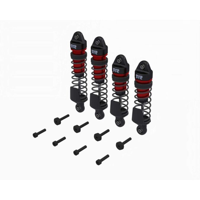 ARRMA Shock Set, Front/Rear Assembled, 700 cSt Oil, Red (4Pcs): MINI