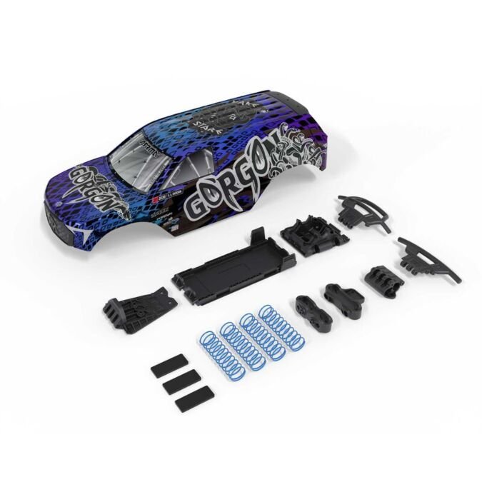 ARRMA 1/10 GORGON Painted Decaled Trimmed Body Set, (Blue/Black)