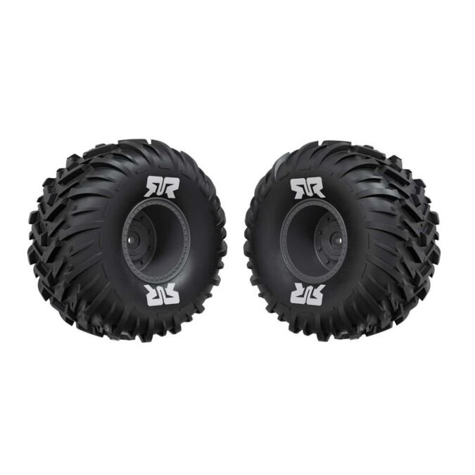 ARRMA dBoots Cut Chevron MT Tire Set Glued, Gun metal