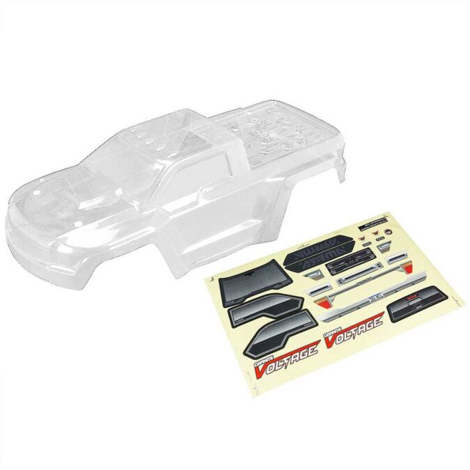 ARRMA 1/10 Bodyshell with Decals, Clear : GRANITE