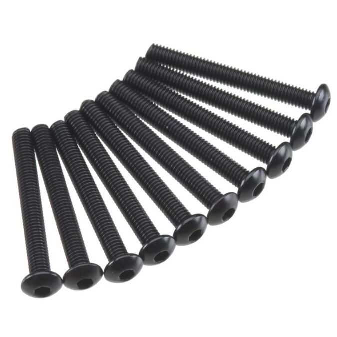 Axial Hex Socket Button Head M3x25mm Black (10)