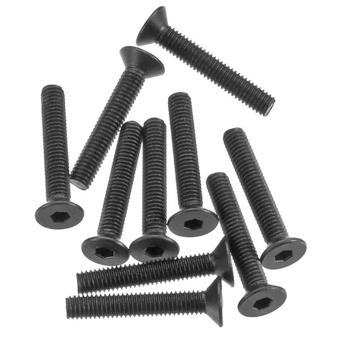 Axial Hex Socket Flat Head M3x18mm, Black (10)