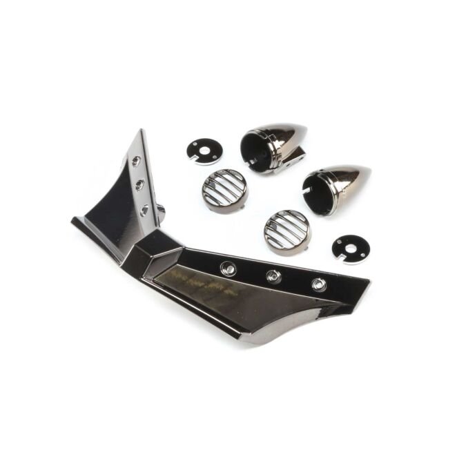 ECX Front Bumper and Headlights, Black/Chrome: Doomsday