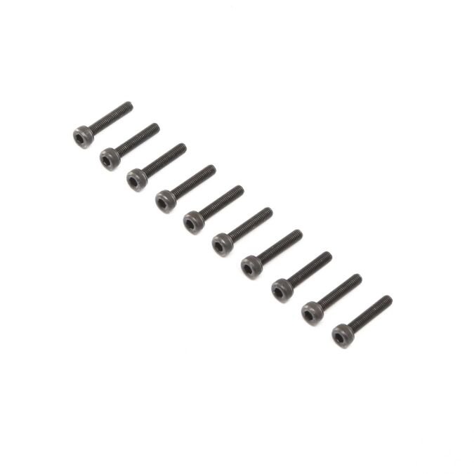 Losi Cap Head Screws, Steel, Black Oxide, M3 x 16mm (10)