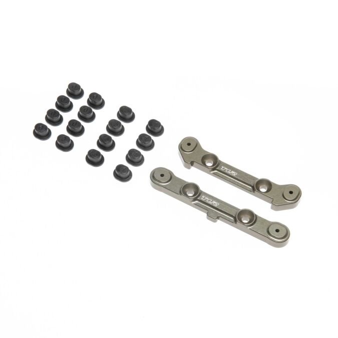 Team Losi Racing Adjustable Rear Hinge Pin Brace with Inserts: 8XT