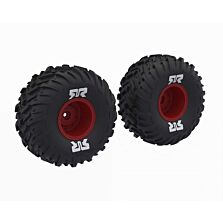 ARRMA dBoots Cut Chevron MT Tire Set Glued, Red