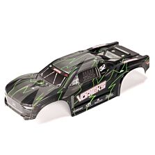 ARRMA 1/10 Painted Decaled Trimmed Body Set with Hidden Body Mount, Green/Black: VORTEKS 2WD