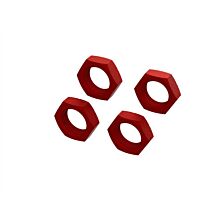 ARRMA Aluminum Wheel Nut, 24mm, Red (4)