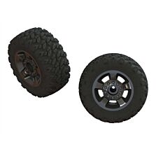 ARRMA 1/10 RAGNAROK MT Front/Rear 2.8 Pre-Mounted Tires, ST, 14mm Hex, Black Chrome (2)