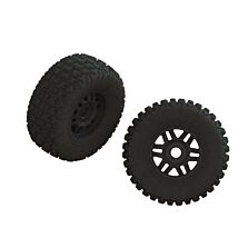ARRMA dBoots FORTRESS LP Tire Set Glued Black (2)