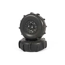 Axial ST28 Front Razor, Rear Paddle Tire and Wheel Set: Yeti Jr