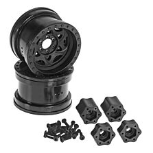 Axial 1/10 2.2 Walker Evans Wheels, 12mm Hex, w/ Hex Adapters, Black (2)