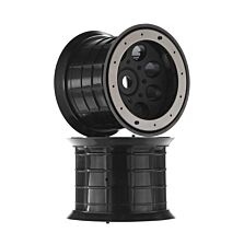 Axial 1/8 Oversize 8-Hole 3.8 Beadlock Wheels, 17mm Hex, Black (2)