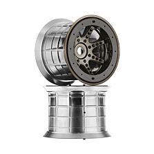 Axial 1/8 Oversize 8-Spoke 3.8 Beadlock Wheels, 17mm Hex, Black Chrome (2)
