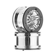 Axial 1/10 Rocksters 2.2 Beadlock Wheels, 12mm Hex, Chrome (2)