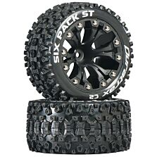 Duratrax Six Pack ST 2.8" 2WD Mounted 1/2" Offset Tires, Black (2)