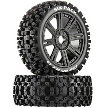 Duratrax Six-Pack C2 Mounted Buggy Spoke Tires, Black (2)