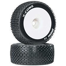 Duratrax X-Cons 1/8 Mounted 1/2" Offset C2 Truggy Tires (2)