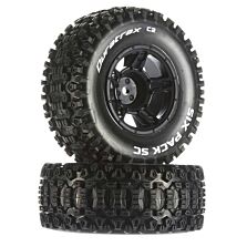 Duratrax Six-Pack SC C2 Mounted Tires: Traxxas Slash Front (2)