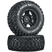 Duratrax Six-Pack SC C2 Mounted Tires: Slash 4x4 Blitz Front Rear (2)