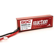 Dynamite Reaction 7.4V 5000mAh 50C 2S LiPo, Hardcase: Deans