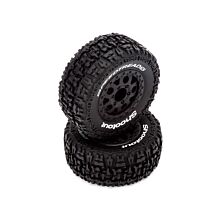 ECX Front/Rear Wheel and Tire, Premount, Black (2): 1/10 2WD/4WD Torment