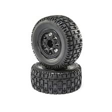ECX Front and Rear Wheel with Premounted Tire, Black (2): 1/10 2WD 4WD Torment