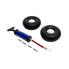 E-flite Inflatable Bead-Lock Rubber Tire Set: 120-130mm diameter, 3mm-5mm axle
