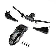 Losi Fender, Handguards & Handle Bars, Black: PM-SM/MX