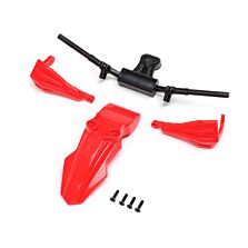 Losi Fender, Handguards & Handle Bars, Red: PM-SM/MX