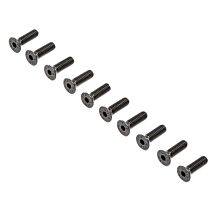 Losi Flat Head Screws, M4 x 12mm STL (10)