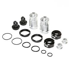 Losi Shock Body Set, Silver with Fox Caps (2): DBXL-E/DBXL 2.0