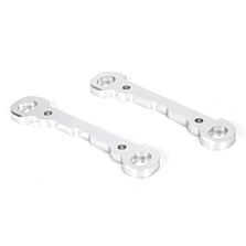 Losi Front Hinge Pin Braces, Aluminum, Silver (2)