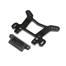 Losi Shock Tower Front, Aluminum Black: DBXL-E/DBXL 2.0