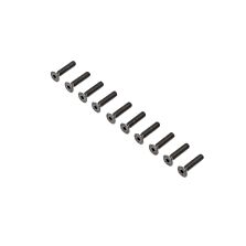 Losi Flat Head Screws, Steel, Black Oxide, M4 x 18mm (10)