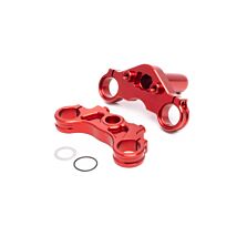 Losi Aluminum Triple Clamp Set, Red: PM-MX/SM