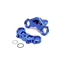 Losi Aluminum Triple Clamp Set, Blue: PM-MX/SM