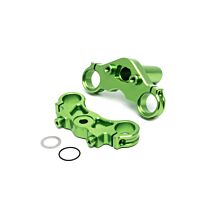 Losi Aluminum Triple Clamp Set, Green: PM-MX/SM