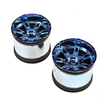 Losi Wheel 17mm Blue Chrome (2): LST 3XL-E