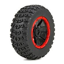 Losi 1/5 Left & Right Front/Rear 4.75 Pre-Mounted Tires, 24mm Hex (2): DB XL