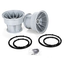 Losi Silver Wheel & Black Bead Lock Rings (2) MTXL
