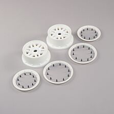 Losi 1/5 Front/Rear 4.75 Wheel and Beadlock Set, 24mm Hex, White (2): 5ive-T 2.0