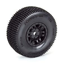 Pro-Line Racing 1/16 King Pin Front/Rear Tires MTD 12mm Black Split Six (4): MOJAVE GROM