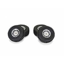 Pro-Line Racing Flat Iron Front/Rear Tires Mounted 12mm Hex Chrome Diablo (4): TYPHON GROM