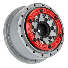 Pro-Line Racing 1/10 Raid Bead-Loc F/R 2.2"/3.0" 12 &amp; 14mm SC Wheels (2) Red/Gray