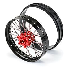 Pro-Line Racing 1/4 Pro-Spec Aluminum V2 Bead Front Wheel Black/Red (1): Promoto-MX