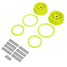 Pro-Line Racing Wheel and Beadlock Set, Yellow (2): 5IVE-T 3.0