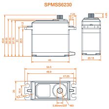 Spektrum S6230 Standard Digital High Torque Metal Gear Surface Servo