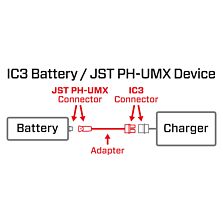 Spektrum Accessories Adapter: IC3 Battery / JST PH-UMX Device