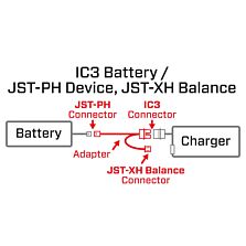 Spektrum Accessories Adapter: IC3 Battery / JST-PH Device, JST-XH Balance
